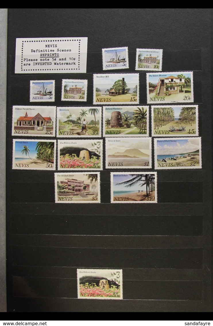 1980-1986 NEVER HINGED MINT COLLECTION In A Stockbook, Inc Loads Of Complete Sets, Gutter Pairs Sets, Specimen Overprint - St.Christopher-Nevis & Anguilla (...-1980)