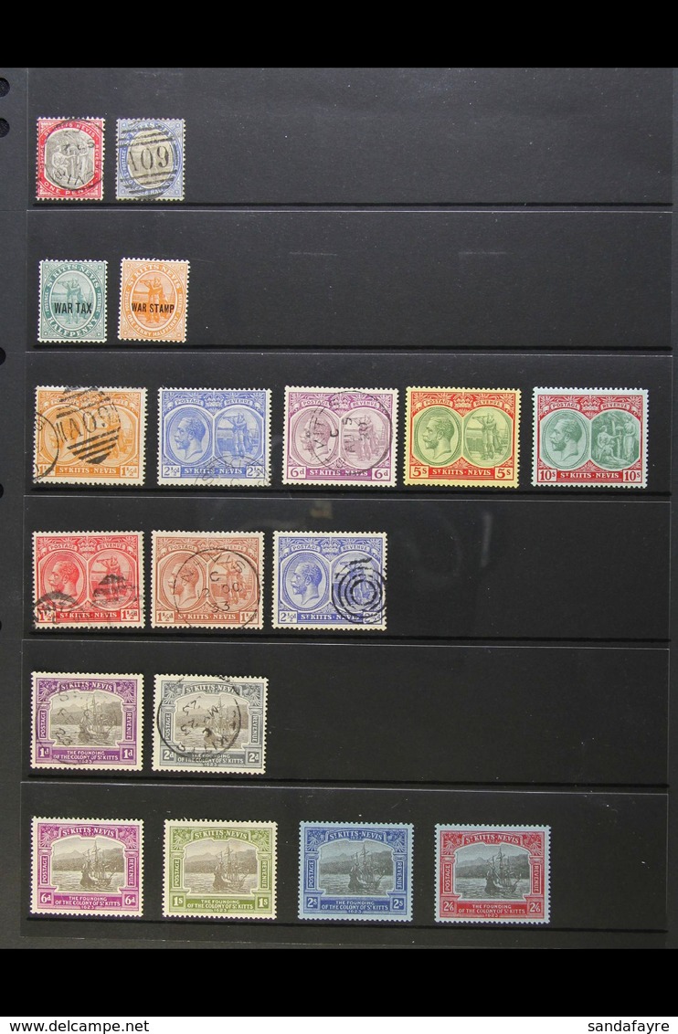 1903-1923 HIGH QUALITY All Different Mint Or Used Range - Note 1920-22 5s & 10s Very Fine Mint, 1923 Tercentenary 6d To  - St.Kitts-et-Nevis ( 1983-...)