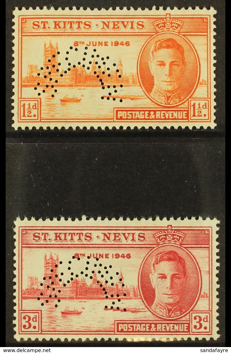 1946 Victory Pair, Perforated "Specimen", SG 78s/9s, Fine Mint, Large Part Og. For More Images, Please Visit Http://www. - St.Kitts And Nevis ( 1983-...)