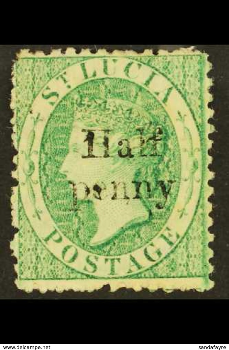 1863 "Half Penny" On (6d) Emerald-green, Watermark Crown CC, Unissued, SG 9, Fine Mint. For More Images, Please Visit Ht - St.Lucia (...-1978)