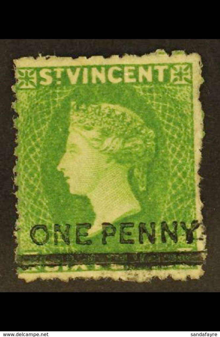 1881 1d On 6d Bright Green, SG 34, Fine Mint, Large Part Og. For More Images, Please Visit Http://www.sandafayre.com/ite - St.Vincent (...-1979)