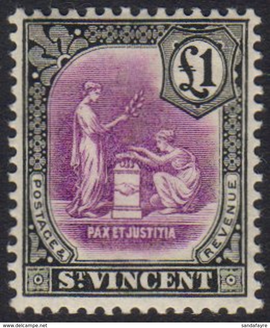 1913-17 £1 Mauve And Black, Wmk Mult Crown CA, SG 120, Never Hinged Mint. Fine & Fresh. For More Images, Please Visit Ht - St.Vincent (...-1979)