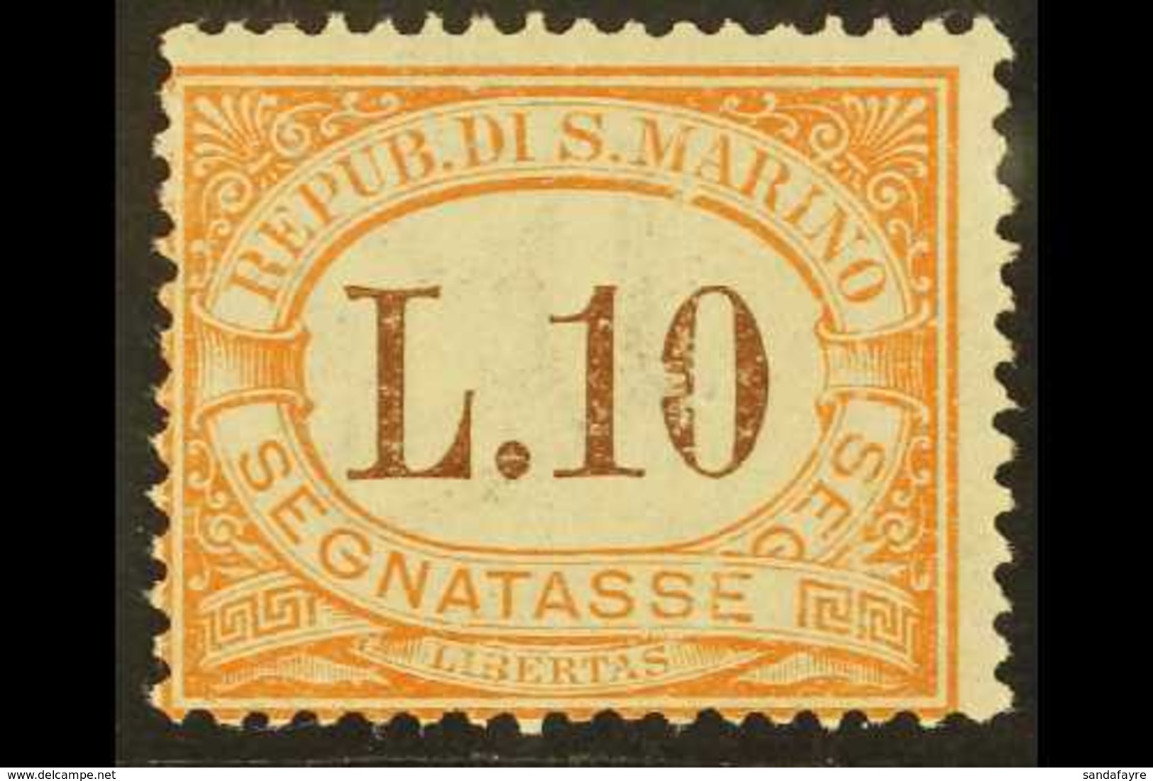 POSTAGE DUE 1925-39 10L Orange & Brown, Sass 27, SG D125, Never Hinged Mint For More Images, Please Visit Http://www.san - Andere & Zonder Classificatie