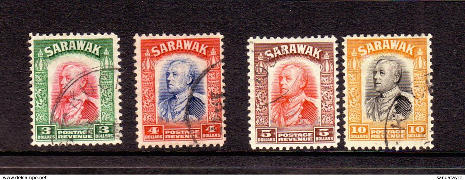 1934 Brooke $3, $4, $5 And $10 SG 122/25, Superb Cds Used. (4) For More Images, Please Visit Http://www.sandafayre.com/i - Sarawak (...-1963)