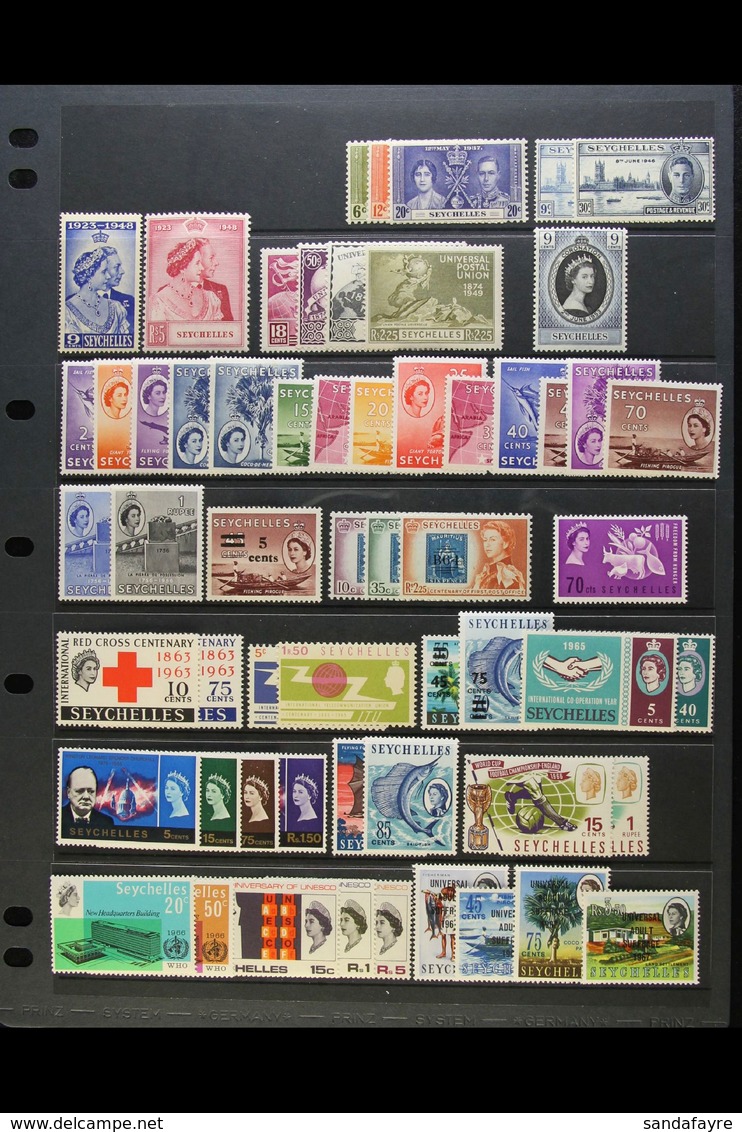 1937-70 MINT / NHM SELECTION An All Different Selection With KGVI To 5r & QEII To 15r. (120+ Stamps & 1m/s) For More Ima - Seychelles (...-1976)