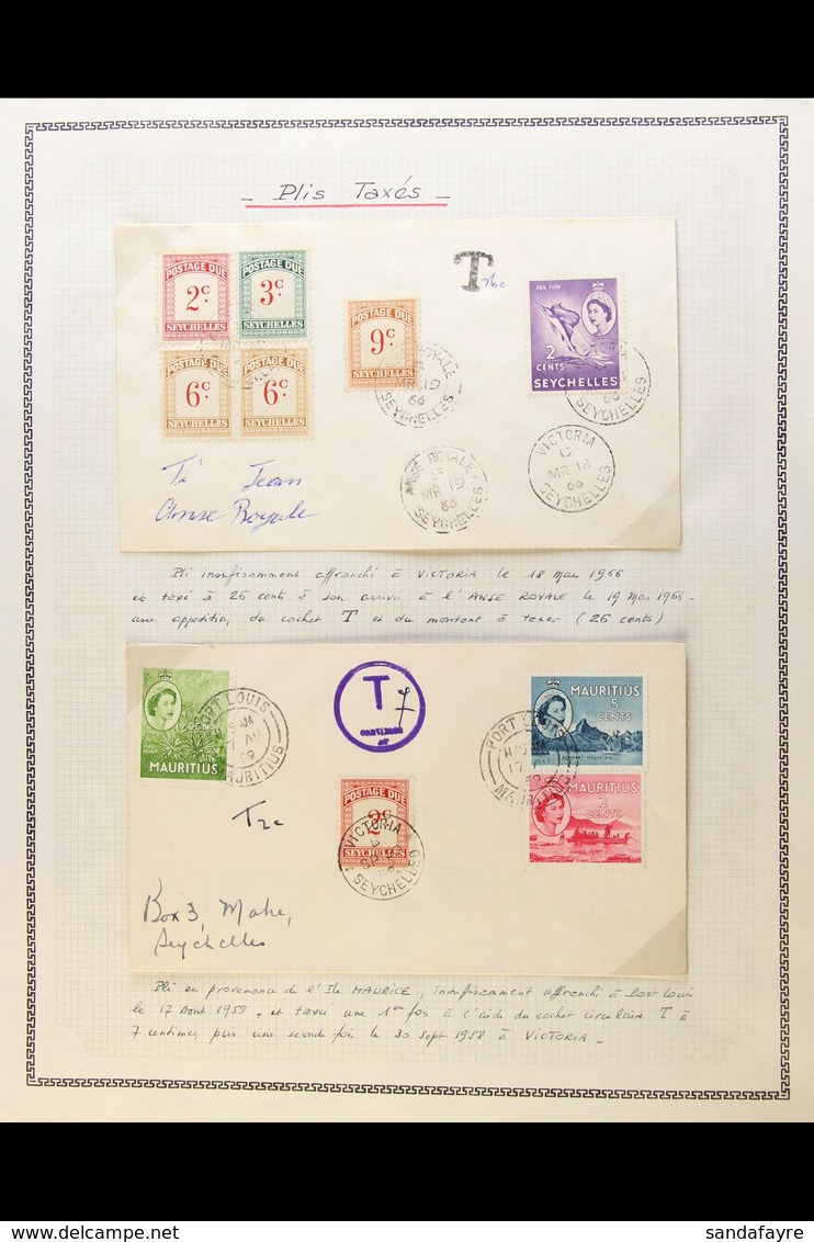 1959-66 POSTAGE DUE COVERS 1959 Cover To Mahe Bearing 2c Due Tied By Victoria Cds, Plus 1966 Cover Bearing 2c, 3c, 6c Pa - Seychellen (...-1976)