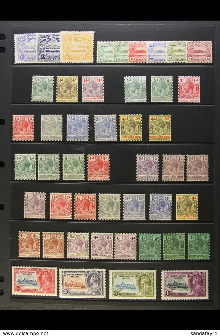 1907-1951 MINT COLLECTION Presented On A Pair Of Stock Pages. Includes 1907 ½d, 2d & 2½d, 1908-11 Range To 6d, KGV Defin - Salomonseilanden (...-1978)