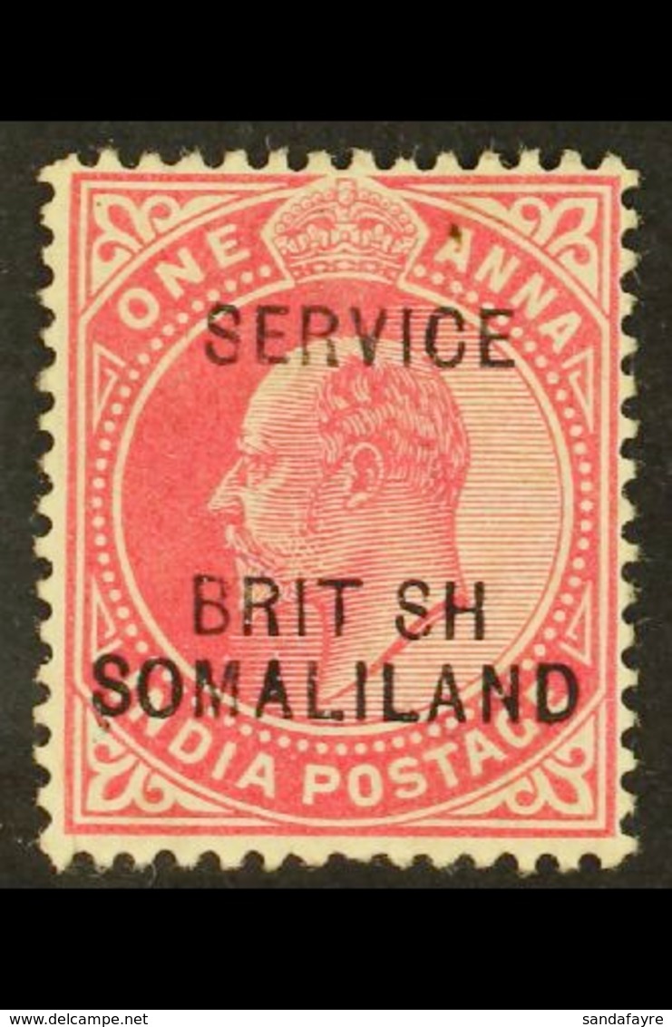 OFFICIAL 1903 1a Carmine With "BRIT  SH" ERROR, SG O7a, Very Fine Mint. For More Images, Please Visit Http://www.sandafa - Somaliland (Protectoraat ...-1959)