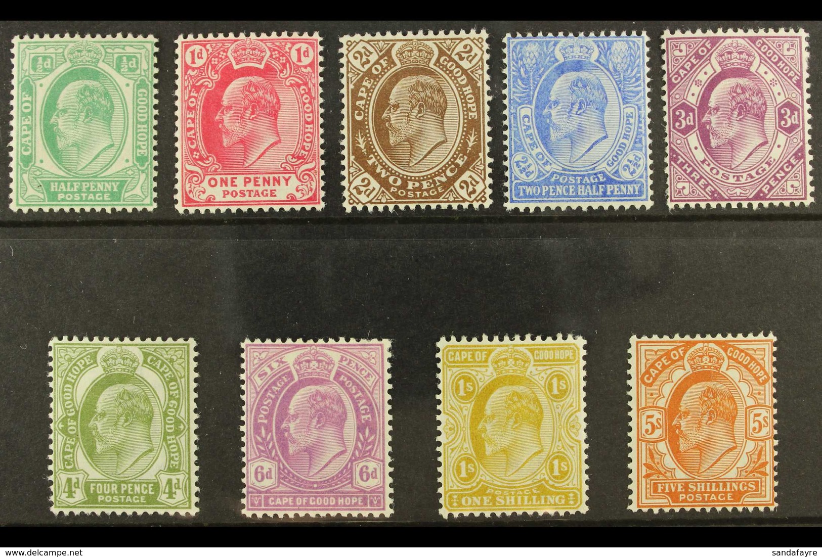 CAPE OF GOOD HOPE 1902-04 Complete Set, SG 70/78, Very Fine Mint (9 Stamps) For More Images, Please Visit Http://www.san - Unclassified