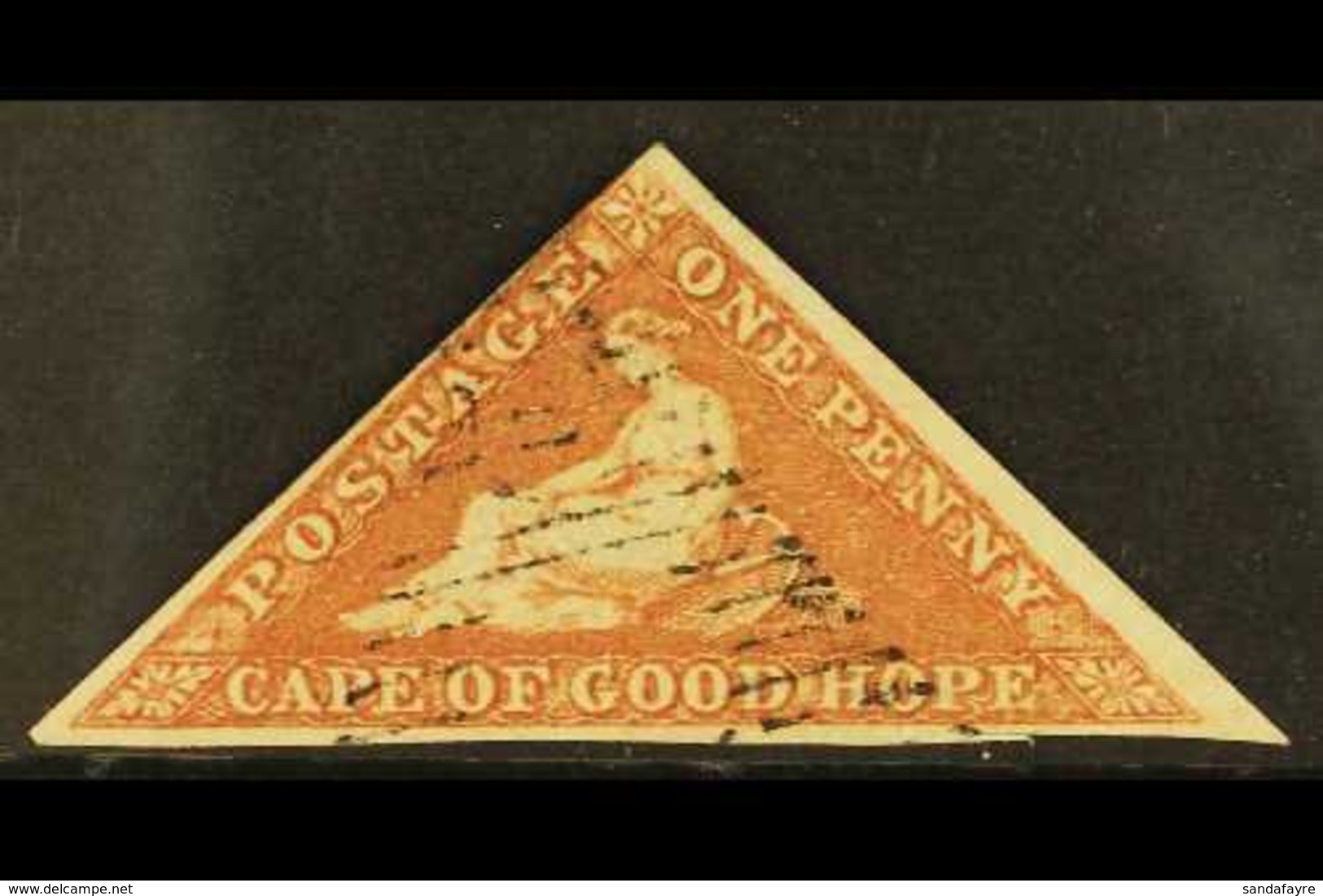 CAPE OF GOOD HOPE 1855-63 1d Brick Red/cream Toned Paper, SG 5, Very Fine Used, Margins Just Touching At One Point, Fabu - Zonder Classificatie