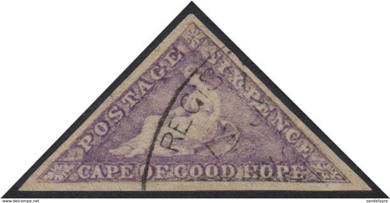 COGH 1863-64 6d Bright Mauve Triangular, SG 20, Fine Used With Crisp Oval Cancel, 3 Large (repaired) Margins And Tiny Te - Zonder Classificatie