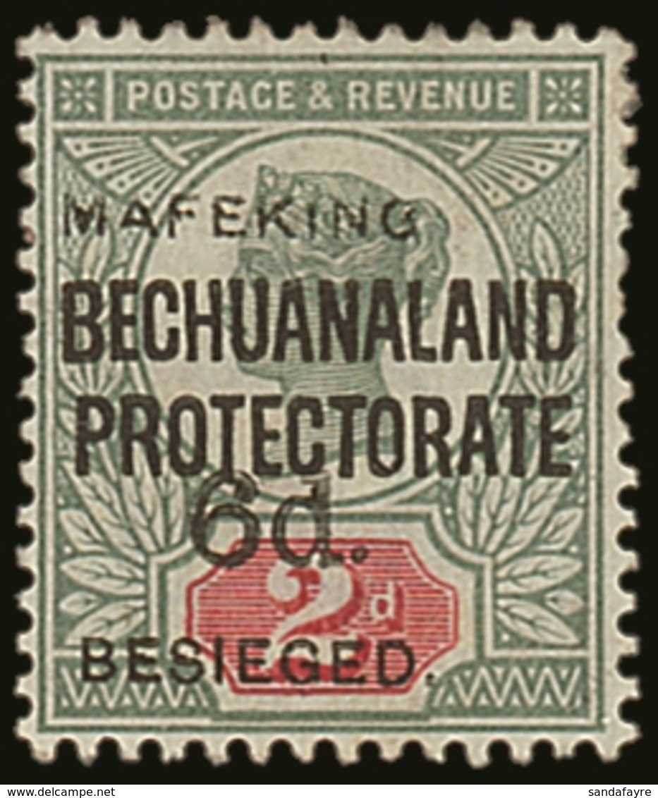 MAFEKING 1900 6d On 2d Green And Carmine, Wide Setting, SG 13, Fine Mint, Large Part Og. Rare Stamp! For More Images, Pl - Zonder Classificatie