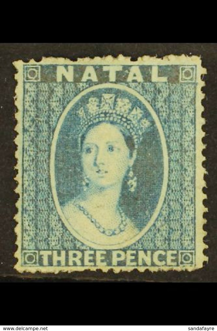 NATAL 1861 3d Blue, No Wmk, Intermediate Perf, SG 11, Very Fine Mint, Large Part Og. For More Images, Please Visit Http: - Ohne Zuordnung