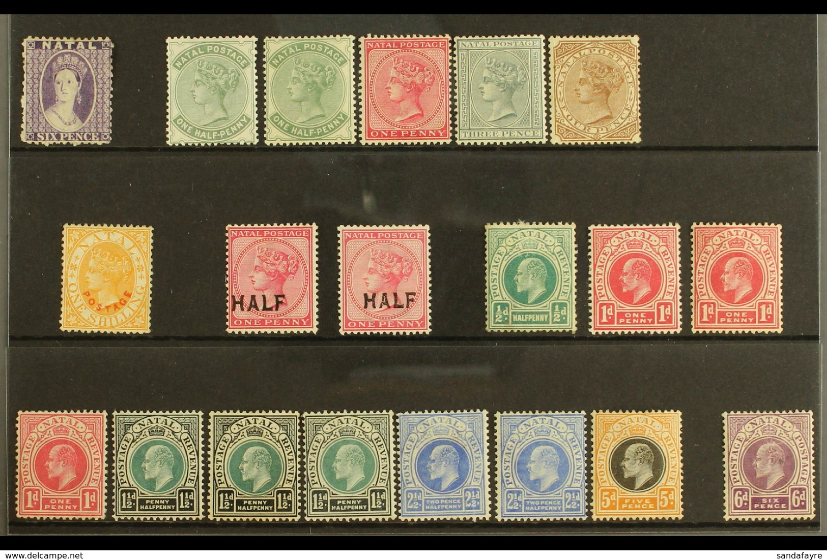 NATAL 1863-1908 MINT Selection On A Stock Card. QV To 1s, KEVII To 6d. Cat £200+ (20 Stamps) For More Images, Please Vis - Zonder Classificatie