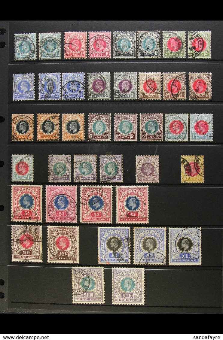 NATAL 1902-09 USED HOARD Presented On Stock Pages. Lightly Duplicated And Some Issues Bearing Fiscal Cancels Plus A Sele - Ohne Zuordnung