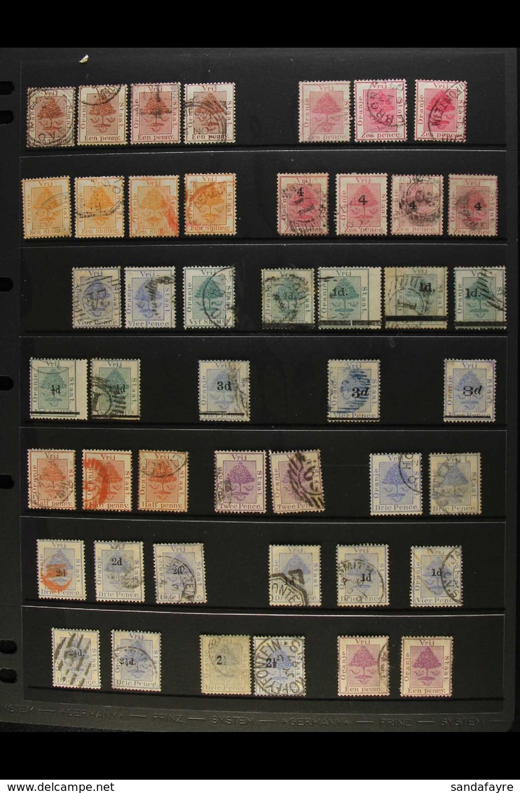 ORANGE FREE STATE 1868-1900 USED COLLECTION. A Most Useful Collection With Varieties, Multiples & A Good Selection Of Su - Zonder Classificatie
