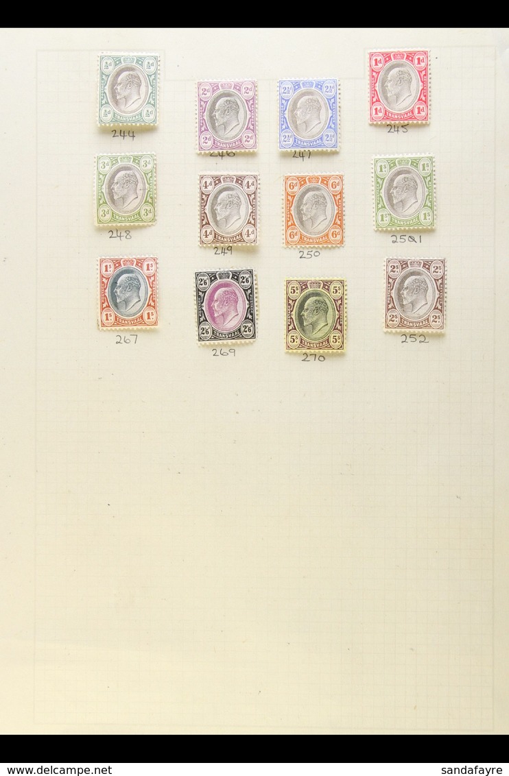 TRANSVAAL 1902-1909 KEVII Mint And Used Collection On Album Pages. Nice Range Of Values To 5s Mint And To £1 Used, Chief - Zonder Classificatie