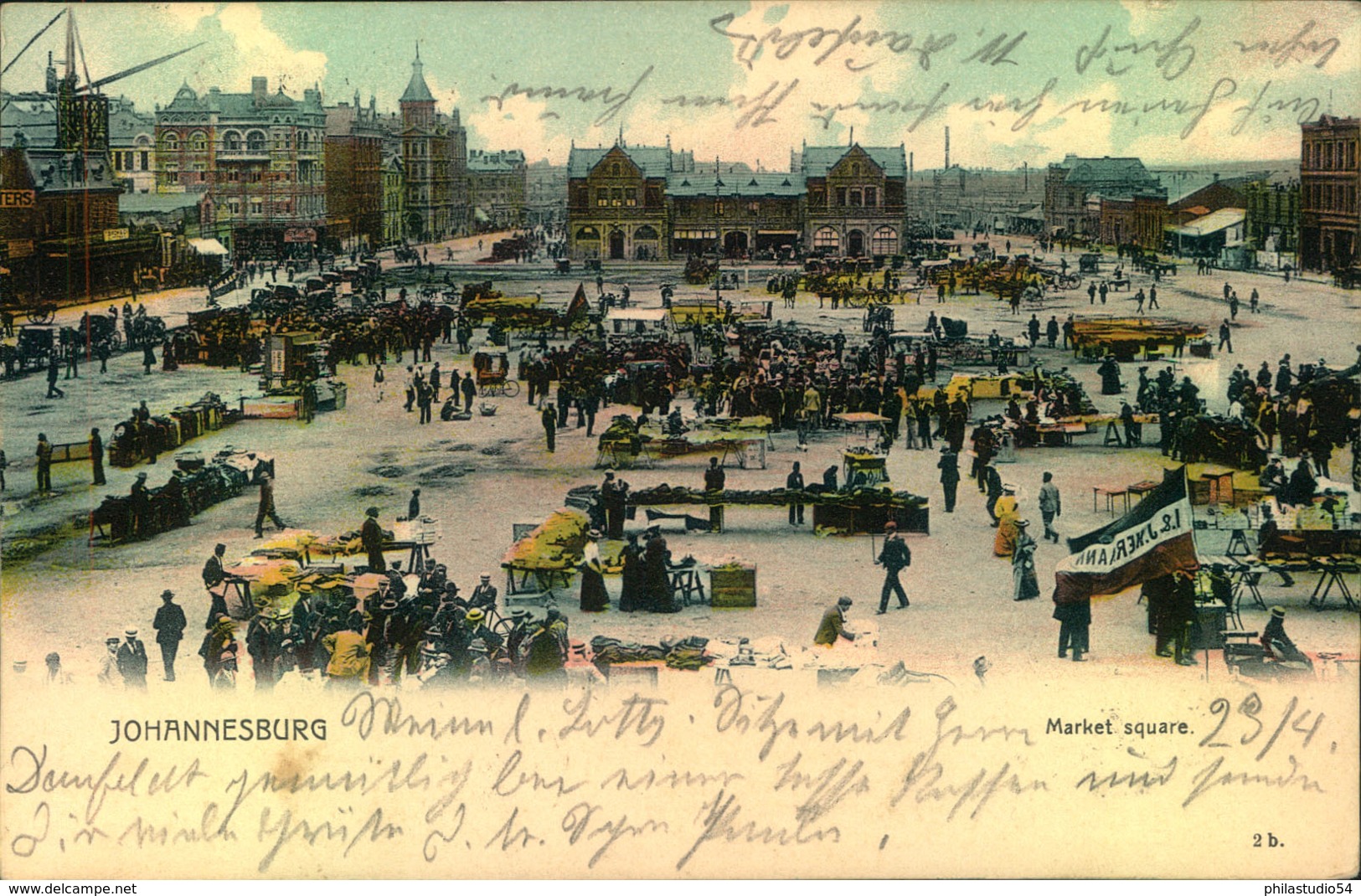 JOHANNESBURG, Picture Card Market Square 1904 To Lübeck, Germany - Very Fine - Non Classés