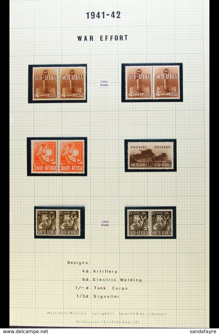 1941-6 WAR EFFORT MINT COLLECTION Includes Large Wars Set With Shades, Bantam Set With Shades, Mostly In Blocks Of Two U - Unclassified