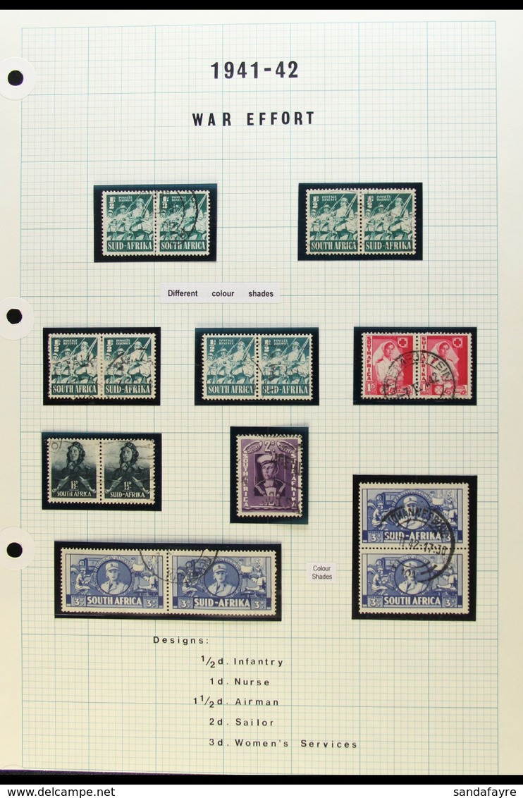 1941-6 WAR EFFORT USED COLLECTION Includes Large Wars Set With Shades, Bantam Set With Shades, Mostly In Blocks Of Two U - Non Classificati