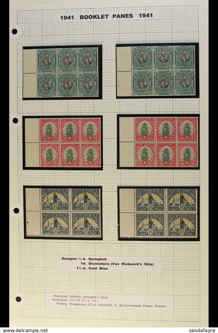 BOOKLET PANES 1941 2s6d Exploded Booklet Cover, Interleaving And Panes Of Six, Plus Two Part Uncut Sheets Of 1d, SG SB17 - Zonder Classificatie
