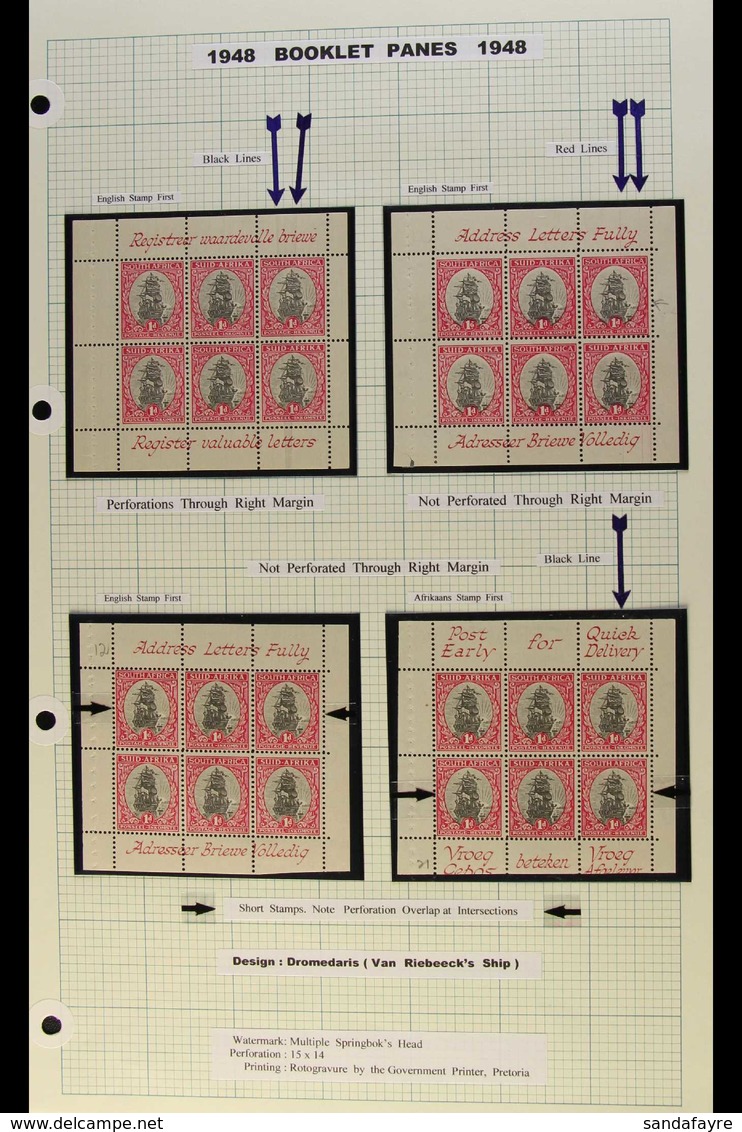 BOOKLET PANES 1948 Range Of ½d, 1d & 1½d Panes Ex Booklet SG SB18, With Various Different Postal Slogans On Margins, SG  - Ohne Zuordnung