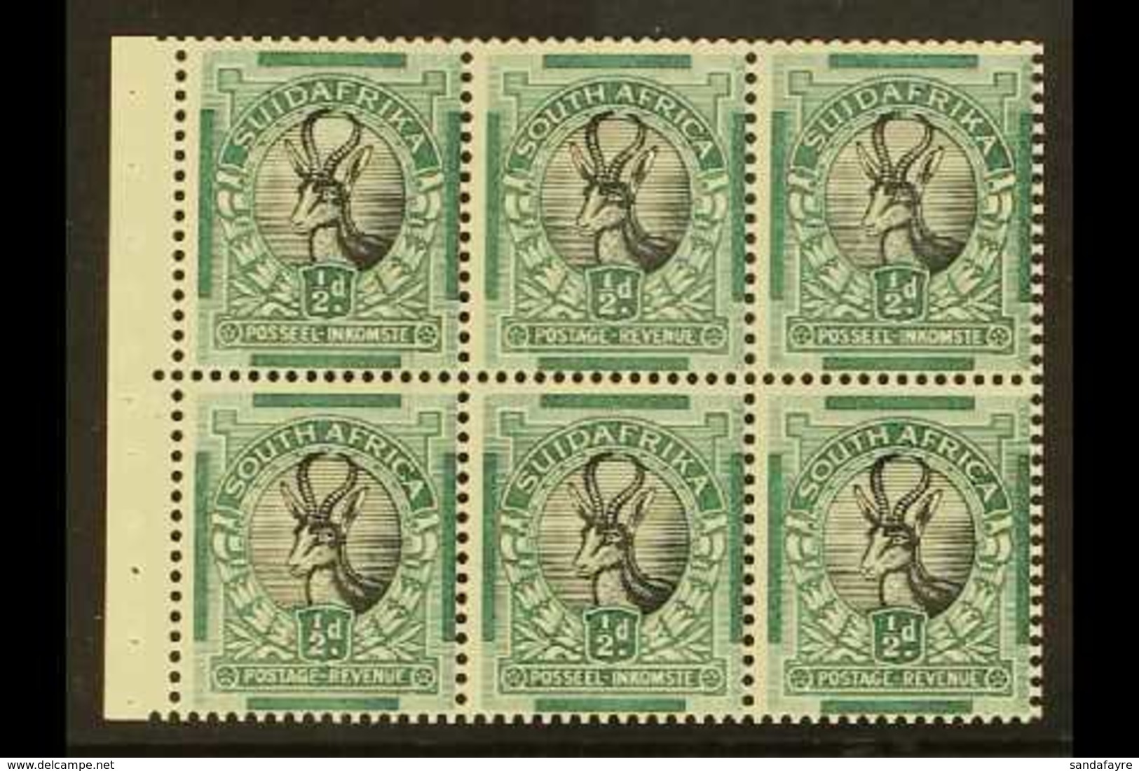BOOKLET PANE 1930-1 ½d Watermark Upright, Afrikaans Stamp First, COMPLETE PANE OF SIX from Rare 1930 2s6d Or 1931 3s Rot - Ohne Zuordnung