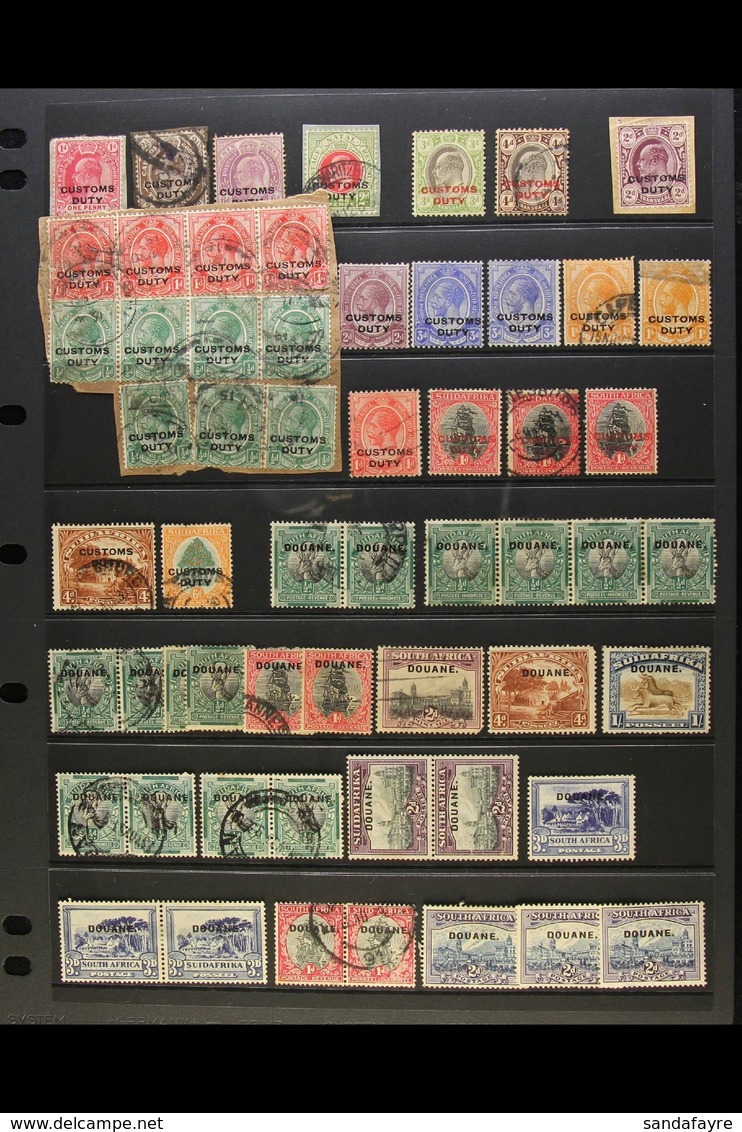 CUSTOMS DUTY REVENUES Stamps Overprinted "CUSTOMS DUTY" Or "DOUANE." Incl. Cape 1d, 2d & 6d, Natal 2d, Transvaal 3d & 4d - Unclassified