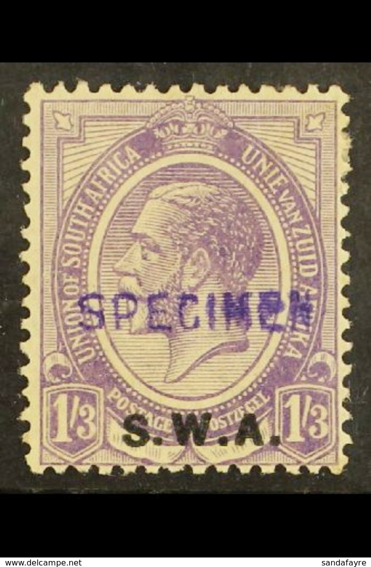 1927-30 1s3d Violet, Handstamped "SPECIMEN" SG 56s, Average Mint. For More Images, Please Visit Http://www.sandafayre.co - Südwestafrika (1923-1990)