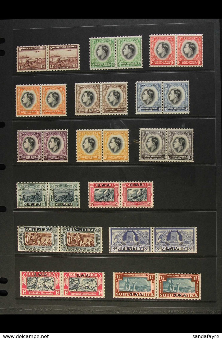 1937-1949 KGVI COMPLETE VERY FINE MINT A Delightful Complete Basic Run, From SG 96 Right Through To SG 143, In Pairs/uni - Südwestafrika (1923-1990)