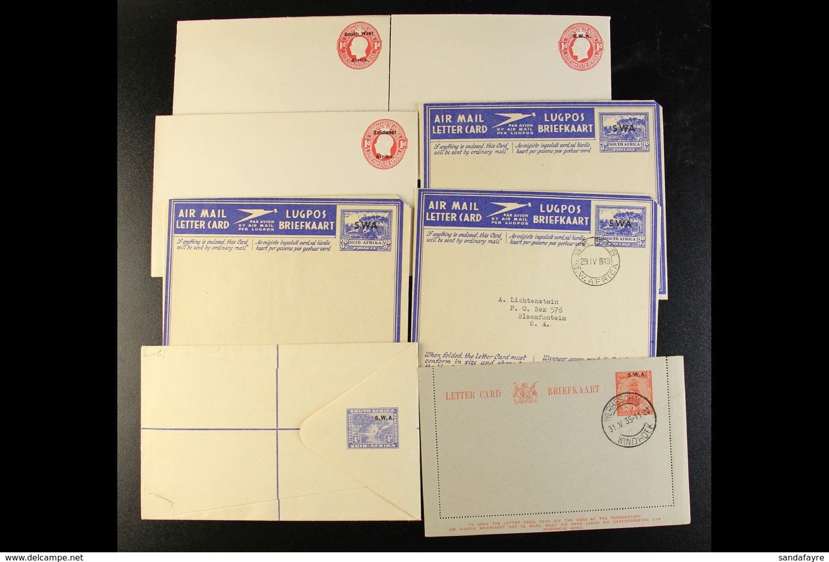 POSTAL STATIONERY 1920's To 1950's High Quality Mostly Unused Hoard. Note Overprinted South Africa KGV 1d Envelopes (3 D - África Del Sudoeste (1923-1990)