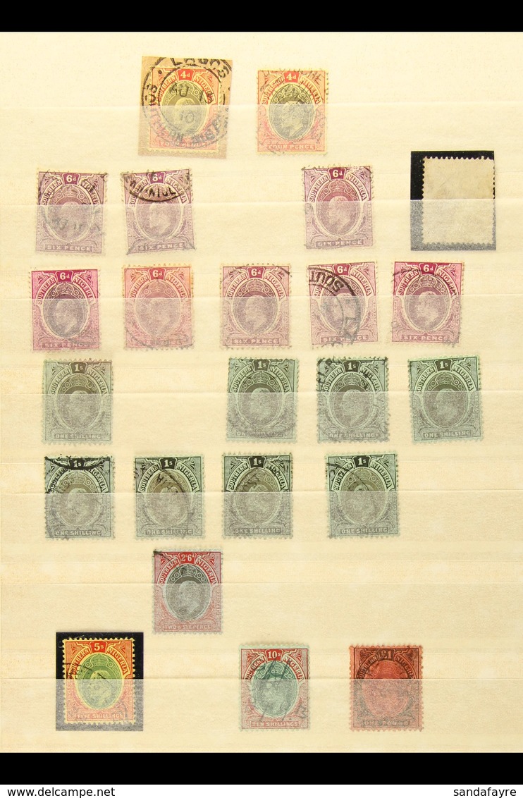 1907 -11 USED SELECTION Useful Range With Some Light Duplication, With Values To £1 (cleaned) And Including 6d Purple Wm - Nigeria (...-1960)