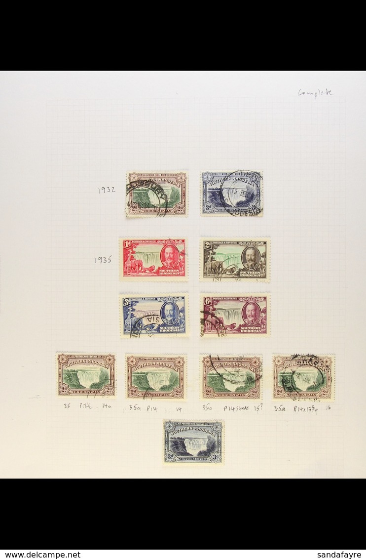 1932-64 Fine Used Collection On Pages, Incl. 1935 Jubilee Set, 1937 Set, 1953 Definitive Set, 1964 Set Etc. (80+ Stamps) - Southern Rhodesia (...-1964)