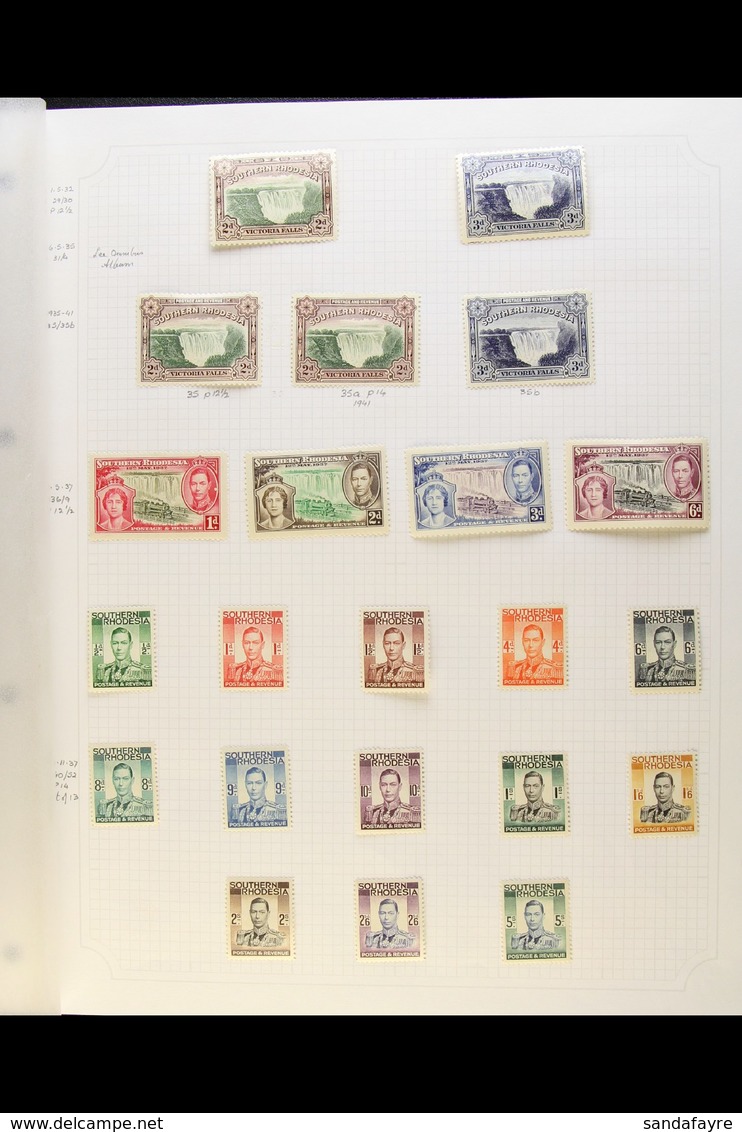 1938-64 FINE MINT COLLECTION Displayed On Pages, Basically Complete, Incl. 1937, 1953 And 1964 Definitive Sets, Postage  - Rhodésie Du Sud (...-1964)