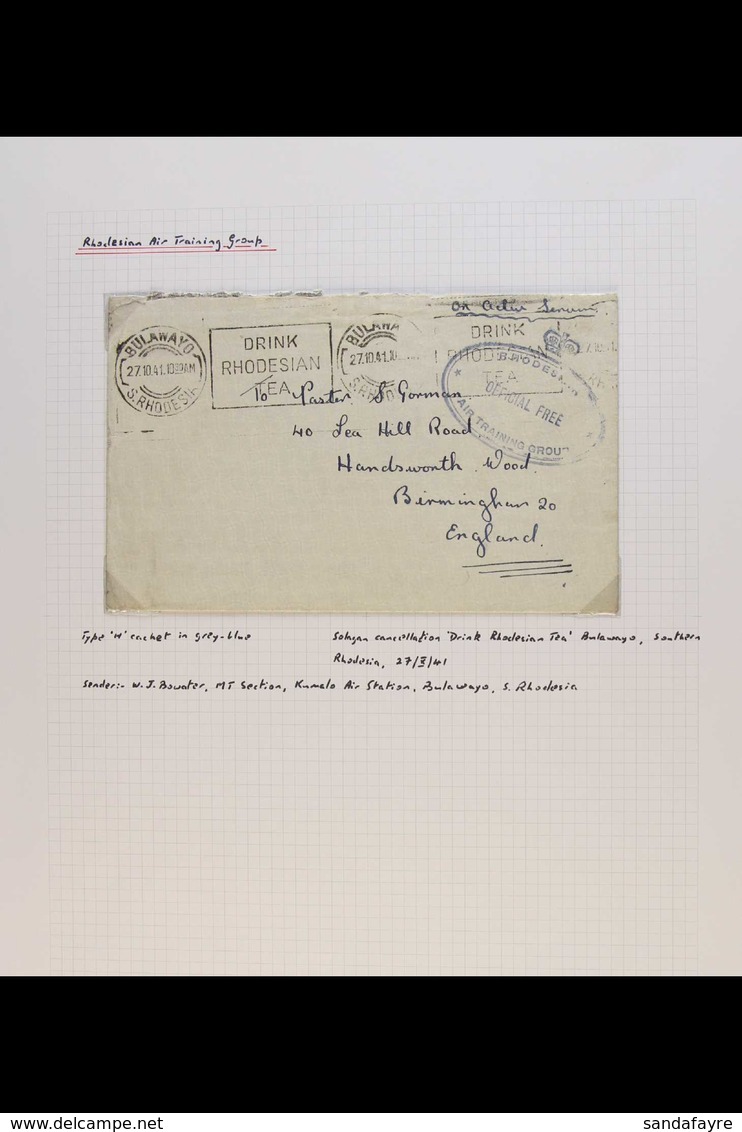 1941-1943 ROYAL AIR FORCE TRAINING GROUP MAIL. An Interesting Group Of Stampless 'On Active Service' Covers Written Up O - Südrhodesien (...-1964)