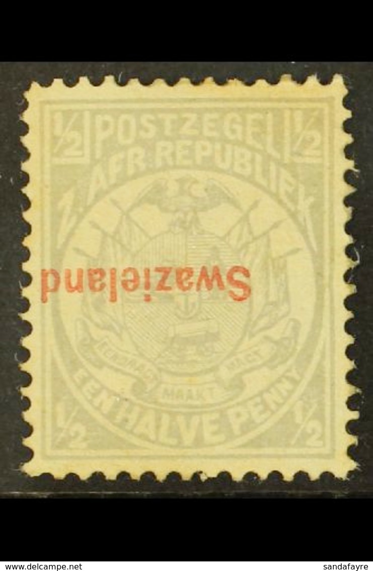 1892 ½d Grey Overprint INVERTED SG 10a, Mint With PFSA 1997 Photo Certificate Stating Slightly Soiled Perforations At To - Swasiland (...-1967)