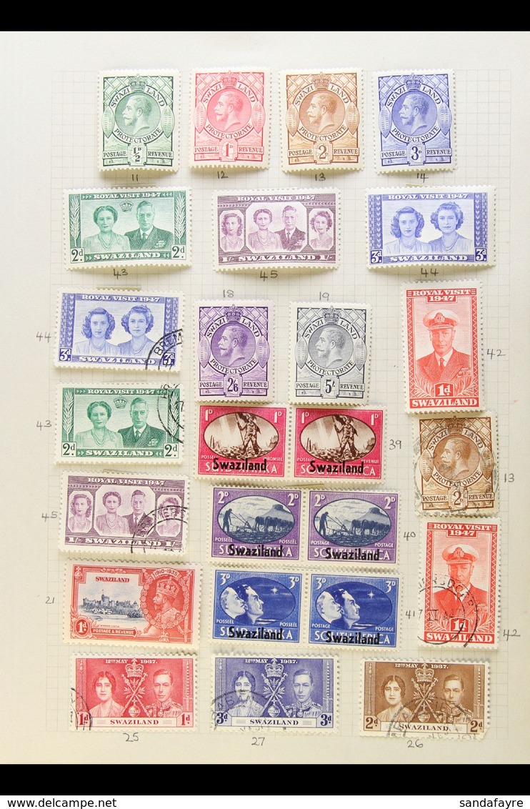 1933-1954 OLD-TIME COLLECTION On Album Pages, Mint And Used, Generally Fine And Fresh. Can See KGV Definitives To 5s Min - Swaziland (...-1967)