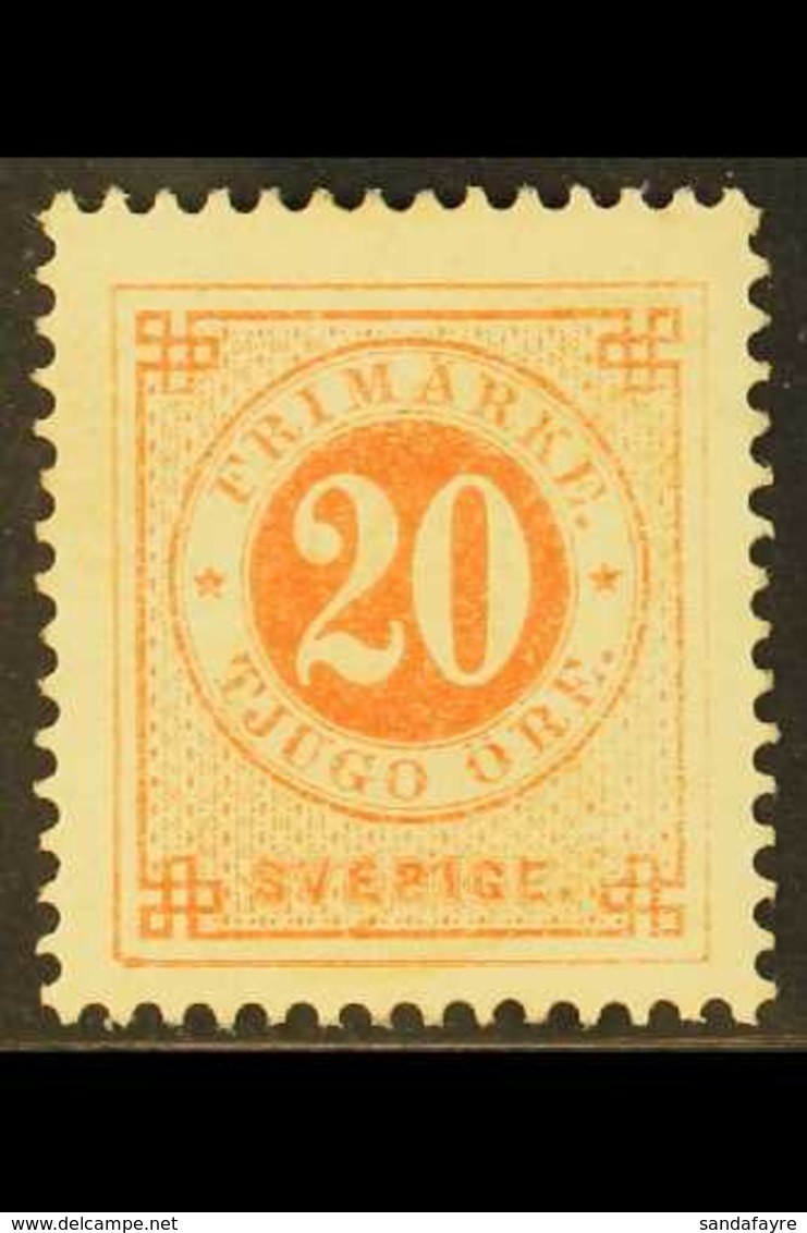 1872-79 20 Ore Vermilion "Numeral", Perf 13, SG 22a, Fine Mint. For More Images, Please Visit Http://www.sandafayre.com/ - Other & Unclassified