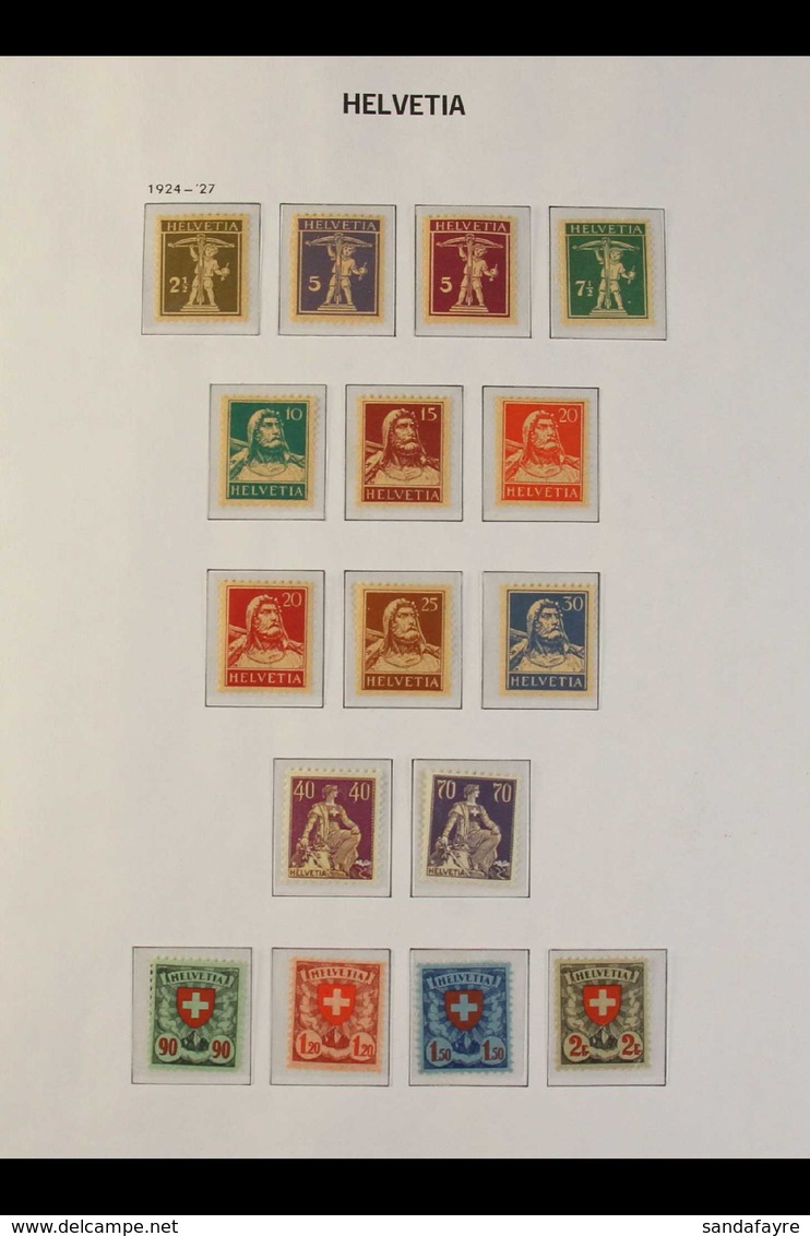 1915 TO 1949 NEVER HINGED MINT COLLECTION On Hingeless Album Pages Includes The Pro Juventute Issues Complete For The Pe - Andere & Zonder Classificatie