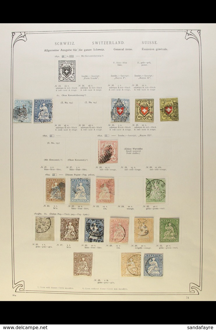 COLLECTION ON "SCHWANEBERGER" LEAVES 1850 To 1920's Mint And Used (mainly Used). With 1850 Geneva "Poste Locale" Types ( - Andere & Zonder Classificatie