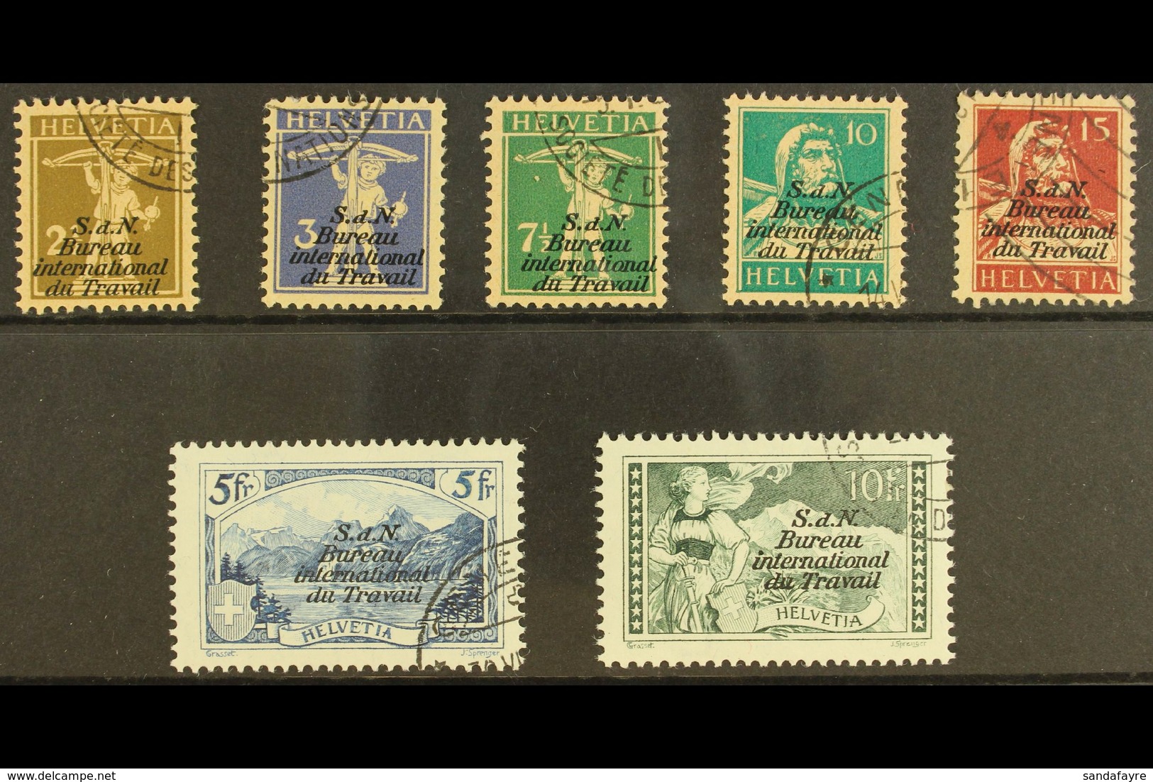 INTERNATIONAL OFFICES INT LABOUR ORG 1927-30 Complete Set, Michel 25/31, Superb Used. (7 Stamps) For More Images, Please - Andere & Zonder Classificatie