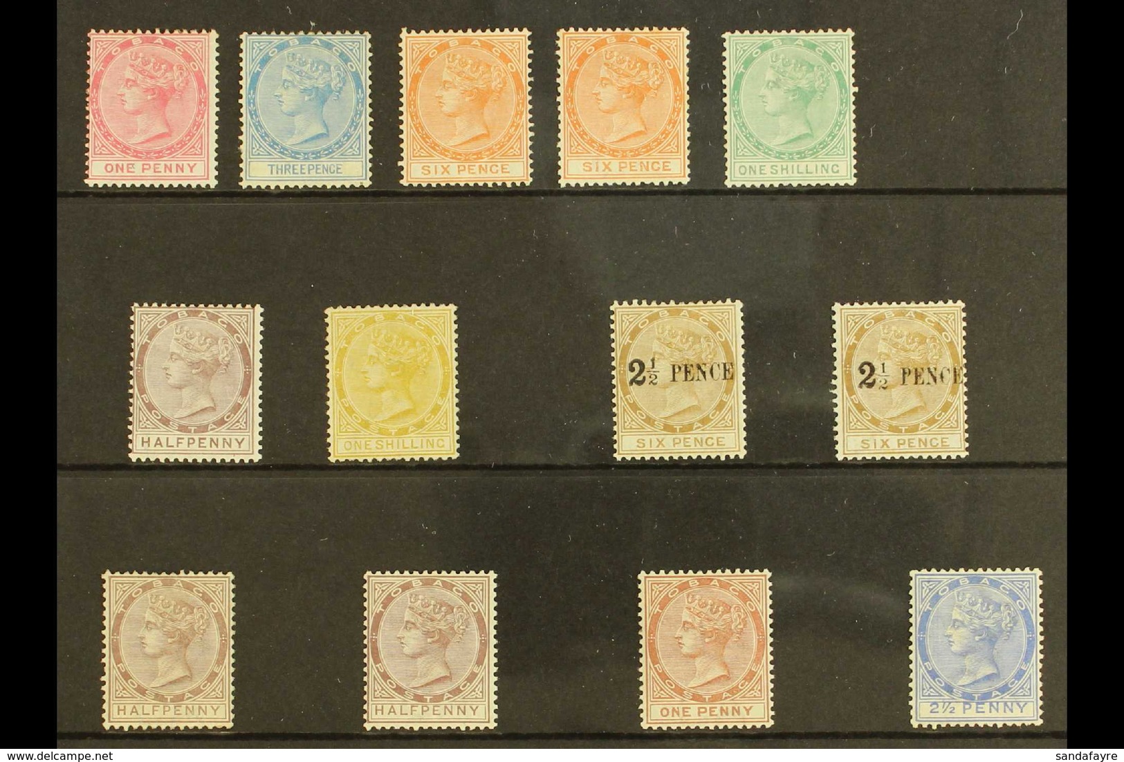 1879-84 MINT SELECTION On A Stockcard. Includes 1879 Fiscal "Provisional" Stamps (wmk CC) 1d, 3d, 6d X2, Plus 1s (unused - Trinidad En Tobago (...-1961)