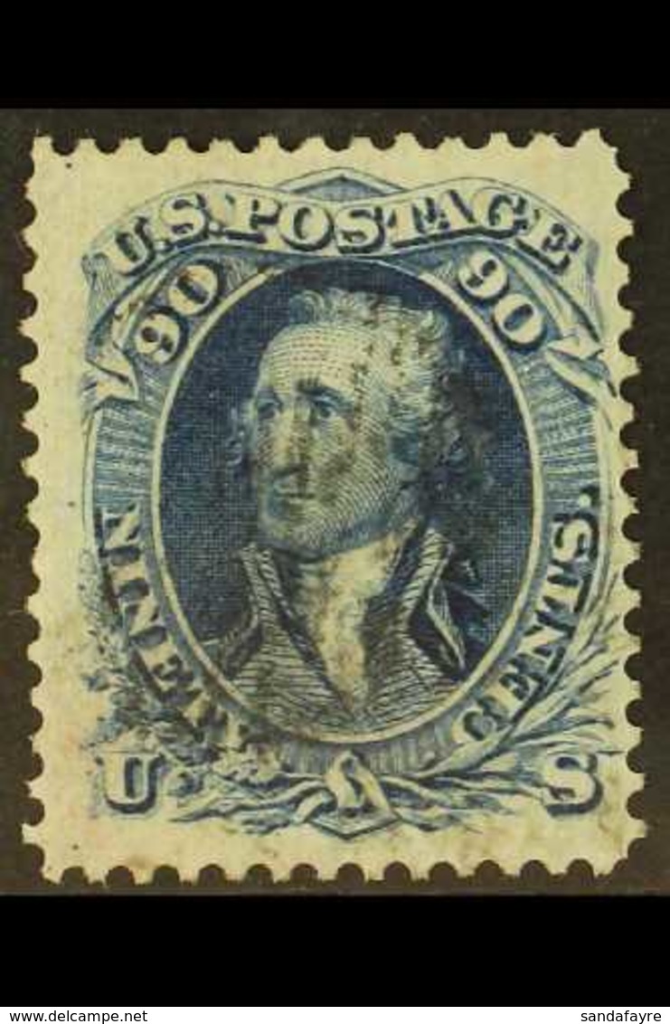 1861-62 90 C Dark Blue Washington SG 68, Scott 72, Good Colour And Perfs, Neat Light Cancel, Buhler Guarantee Mark.  For - Andere & Zonder Classificatie