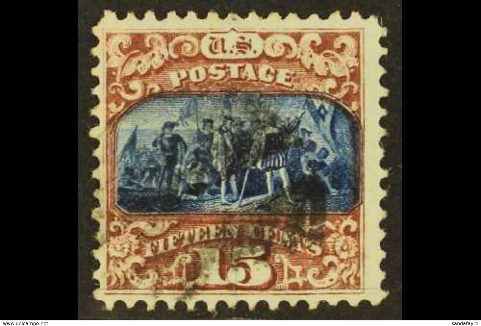 1869 15c Blue And Brown Columbus Pictorial, Type II SG 121, Scott 119, Fine And Lightly Cancelled. For More Images, Plea - Other & Unclassified