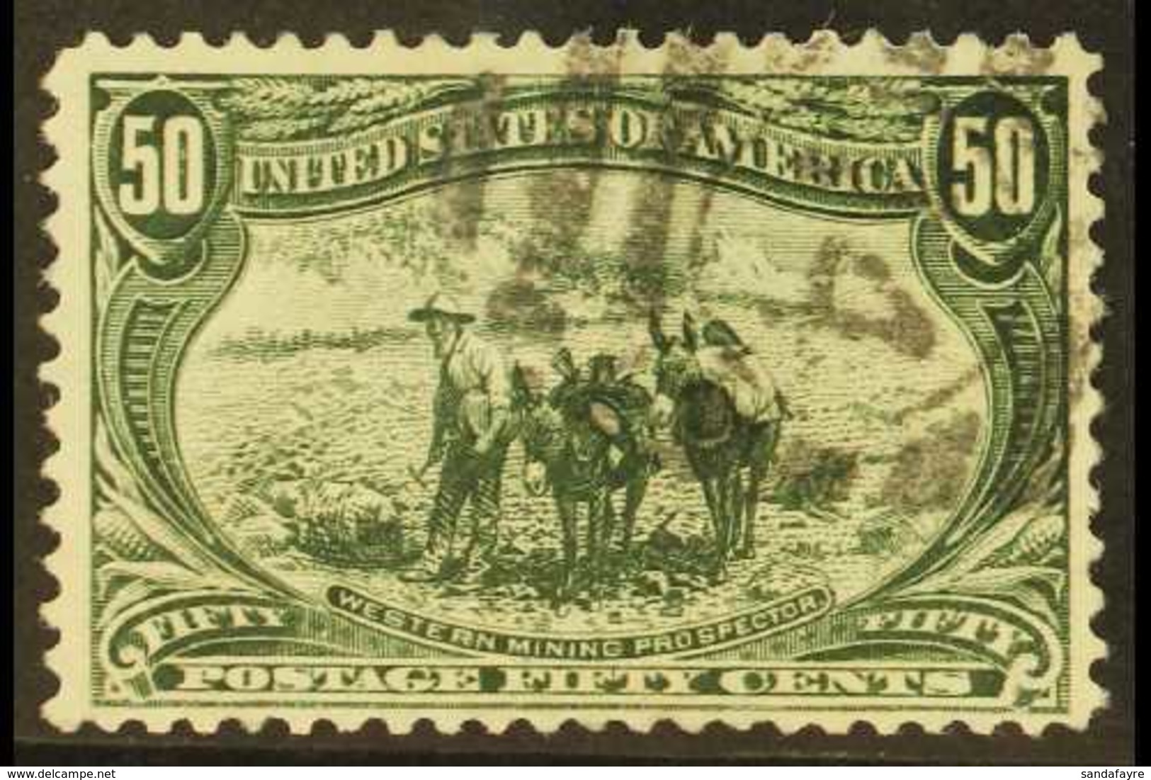 1898 1898 50c Deep Greyish Green Omaha, SG 297, Scott 291, Fine Used. For More Images, Please Visit Http://www.sandafayr - Other & Unclassified