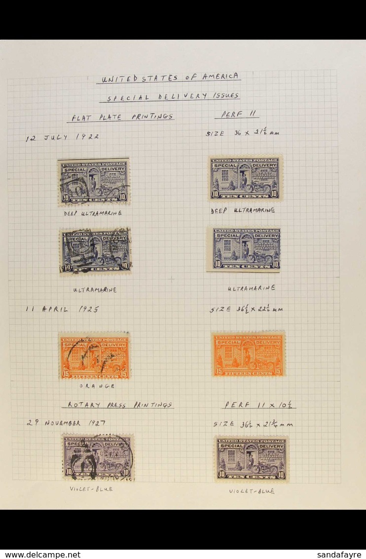 1922-44 SPECIAL DELIVERY COLLECTION A Most Useful Mint & Used Collection Plus "On Piece" & "On Cover" Examples. Includes - Andere & Zonder Classificatie