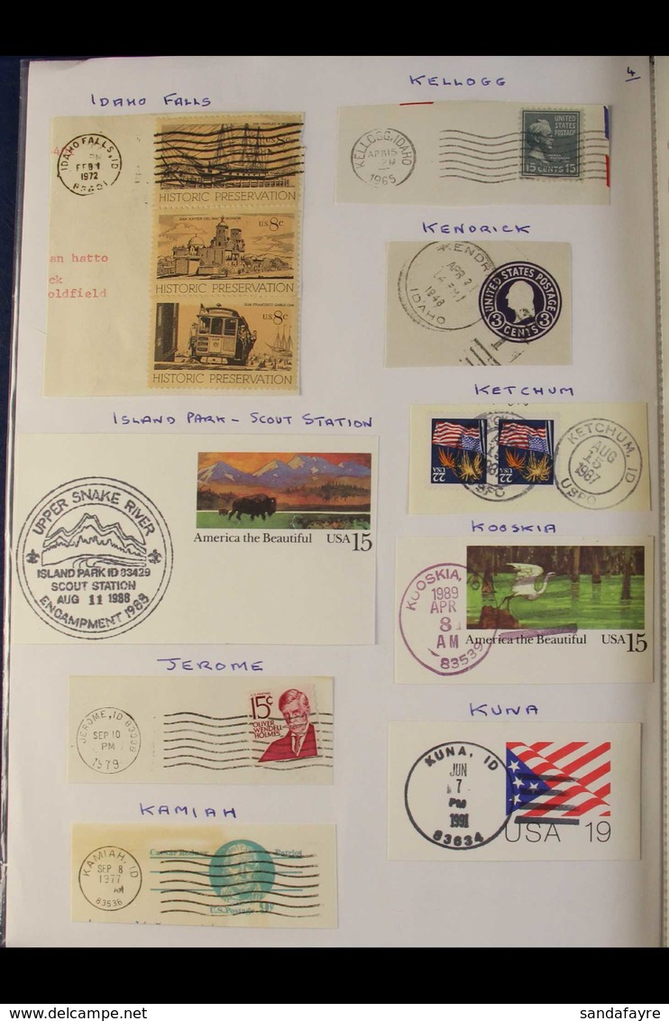 POSTMARKS COLLECTION "I, K & L" STATES In THREE VOLUMES Containing A Collection Of Cancellations On Stamps From All Peri - Other & Unclassified