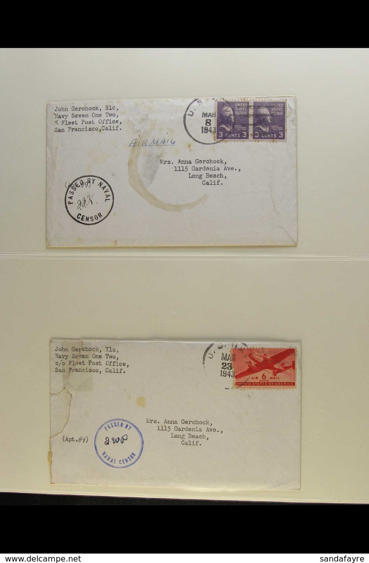 AMERICAN SAMOA GERCHOCK CORRESPONDENCE - 1943 Group Of Nine Covers And An Airgraph (with Its Cover) From A John Gerchock - Other & Unclassified