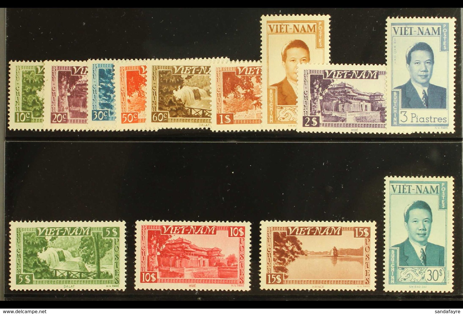 INDEPENDENT STATE 1951 Definitives Complete Set (SG 61/73, Scott 1/13) Very Fine Never Hinged Mint. (13 Stamps) For More - Vietnam
