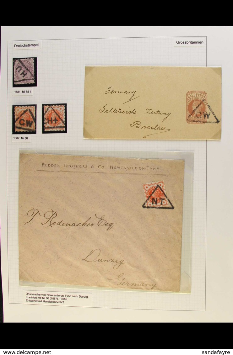 TELEGRAPH POSTMARKS 1880's-1920's Interesting Collection Of Stamps Used With Nice TRIANGULAR TELEGRAPHIC CODE CANCELS Pr - Andere & Zonder Classificatie